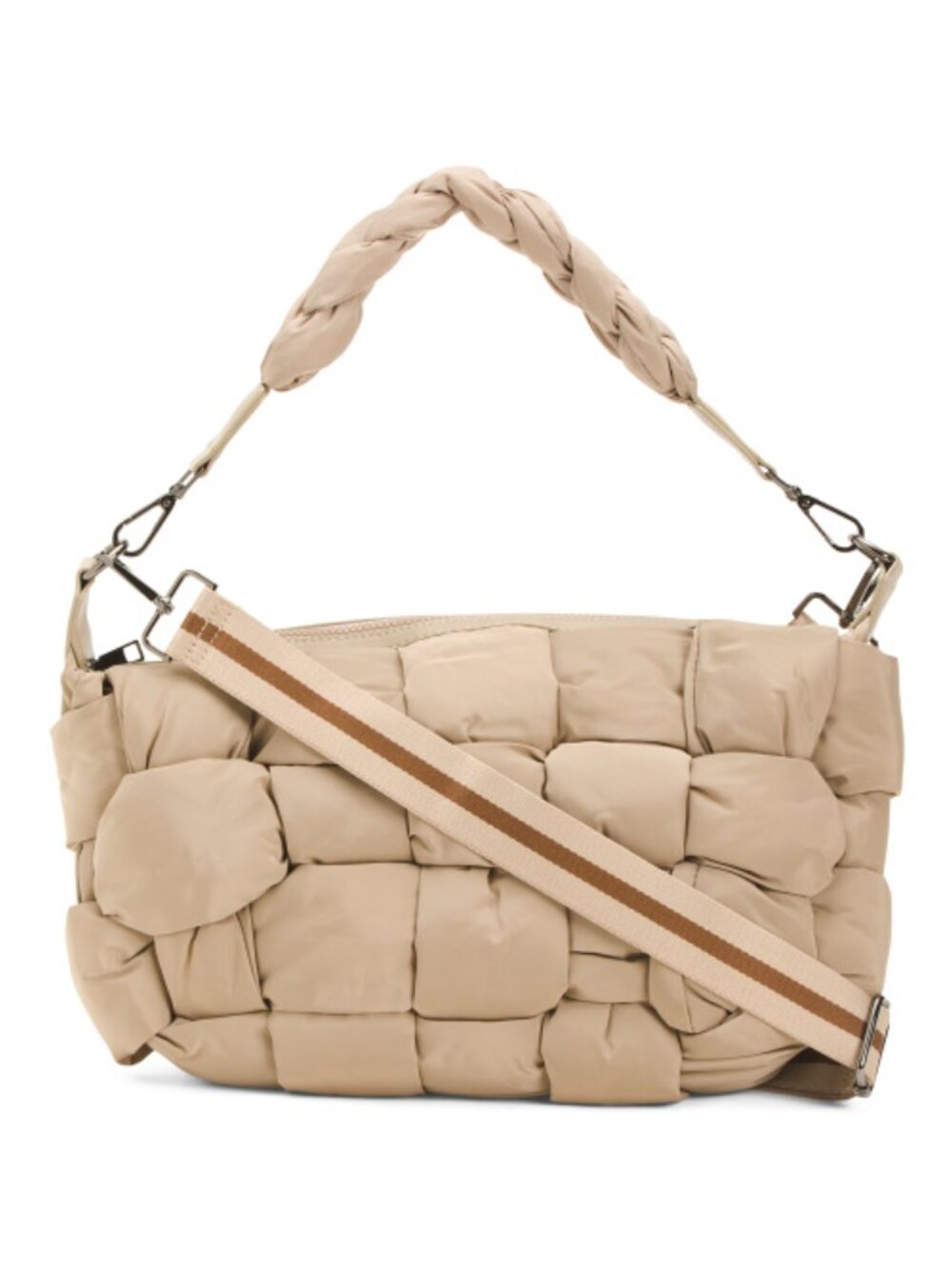 SOL & SELENE Medium Nylon Woven Hobo With Top Handle And Crossbody Strap - Picture 5 of 5